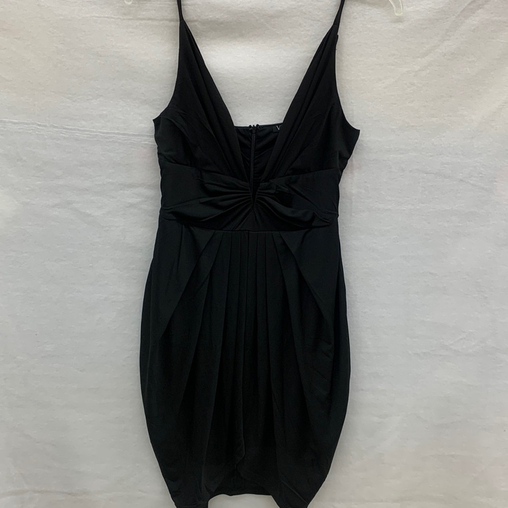 Venus Black Plunging Neckline Dress